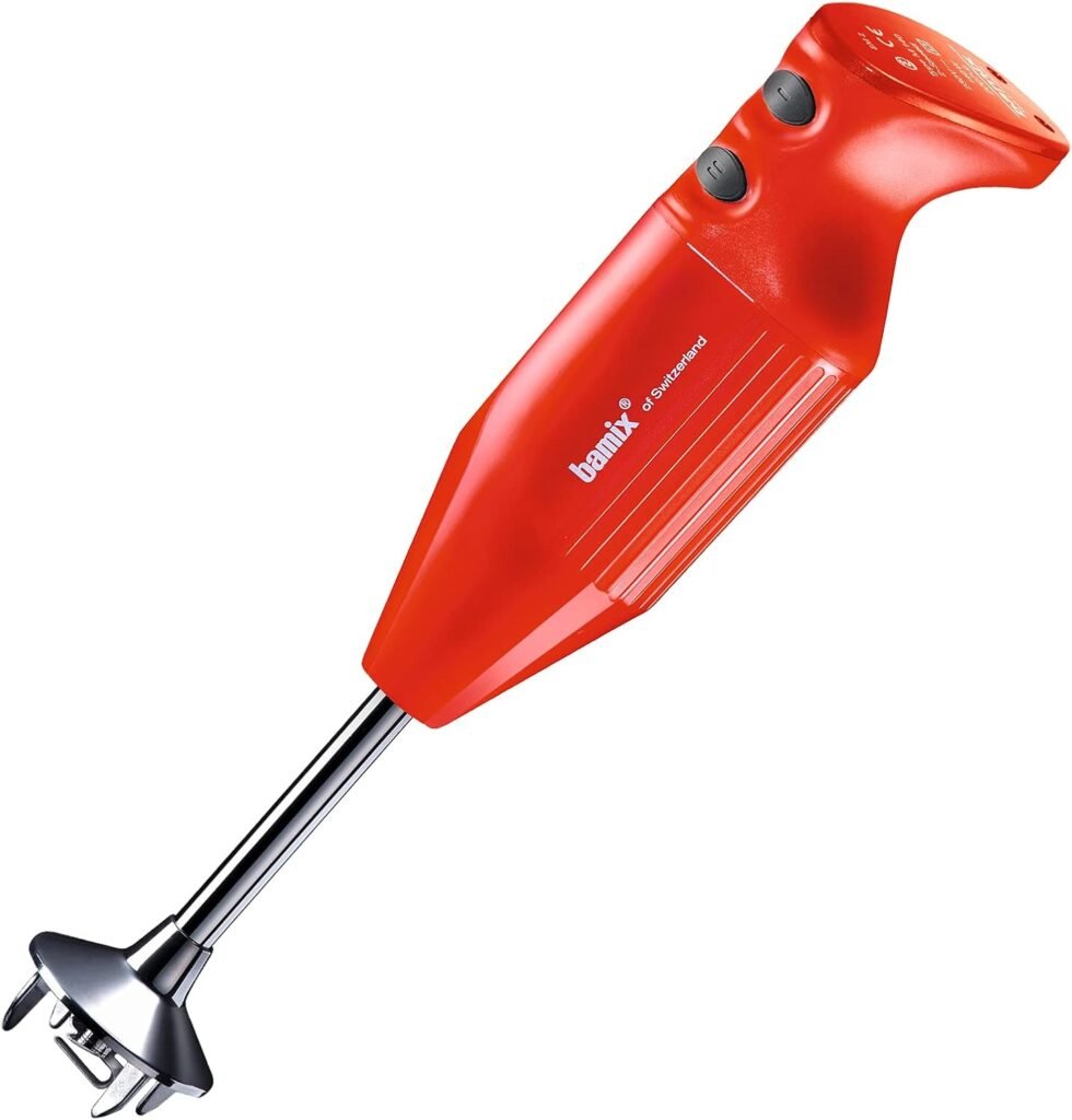 Frullatore a immersione rosso Bamix M160 ONE con lama multiuso in acciaio inox, 160 watt, 2 velocità, Made in Switzerland. Acquista ora il migliore frullatore a immersione rosso per la tua cucina su [sito web]!