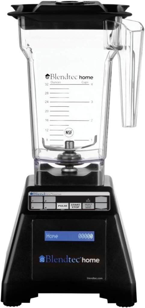 Frullatore Blendtec con caraffa graduata in colore nero.