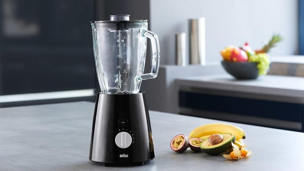 Frullatore Braun Tribute Collection JB 3060BK con Caraffa Triangolare Esclusiva, Funzione Turbo, Vetro Thermo Resist, Motore da 800 W, Facile da Pulire, Nero [Classe di Efficienza Energetica A]