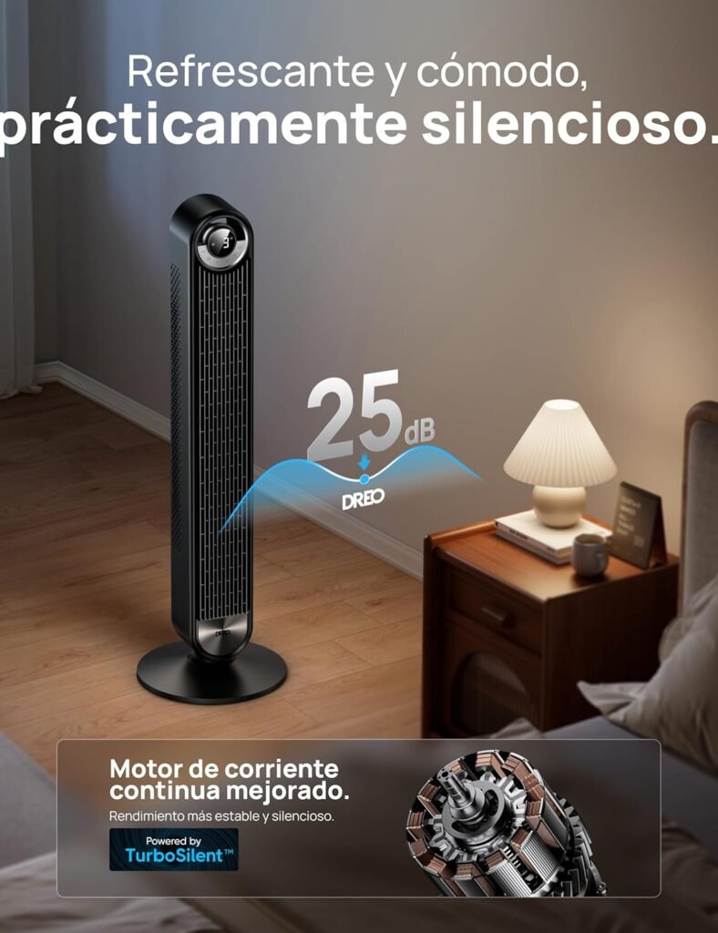 Ventilatore Smart Tower Dreo Cruiser Pro 106 cm - Ventilatore WiFi Alexa con oscillazione a 90°, 9 velocità, timer 12 ore, controllo APP, vocale e telecomando - Display LED - Scopri di più!