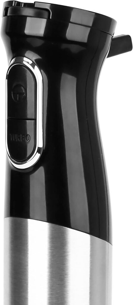 Frullatore ad immersione EMERIO HB-132381 con 1000 Watt di potenza - Asta di purea rimovibile e lama in acciaio inossidabile resistente - Velocità regolabile e pulsante turbo - Senza BPA ed ergonomico