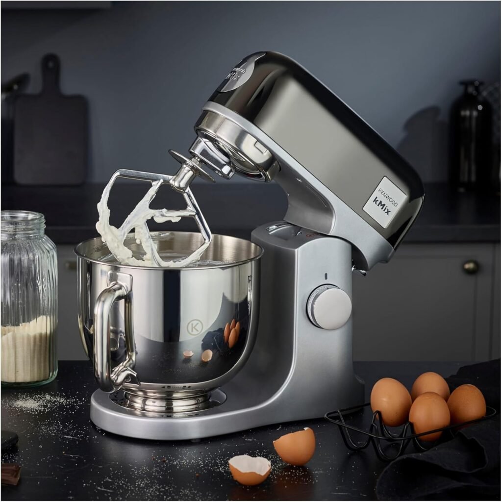 Kenwood kMix Editions KMX760BC - Robot da cucina in acciaio INOX, 5 l, sistema di sicurezza Safe-Use, alloggiamento in metallo, 1000 Watt, con set di 3 pasticceria e paraspruzzi, colore: Antracite