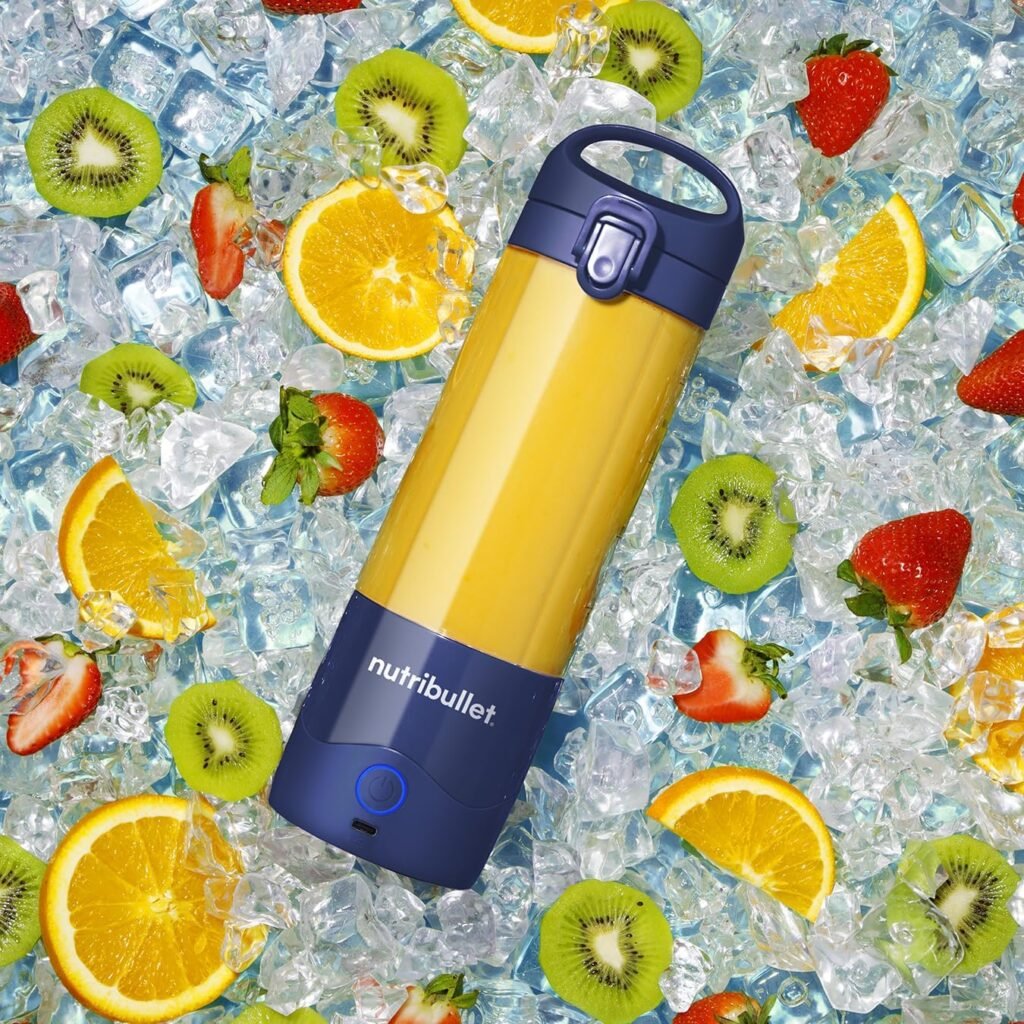 Nutribullet Frullatore portatile, potente lama per estrattore, tazza da 475 ml, coperchio da asporto, cavo di ricarica USB-C e guida utente. Acquista ora!
