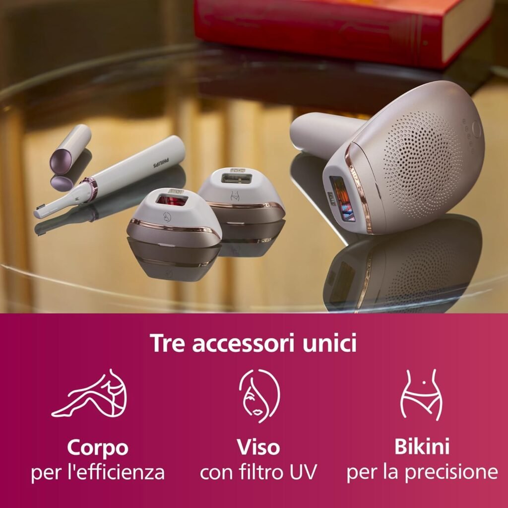 Philips Lumea 7000 Series, dispositivo di epilazione IPL con rifinitore a penna Satin Compact, 3 accessori per viso, corpo e zona bikini, BRI923/00. Acquista ora e goditi una pelle liscia e senza peli!