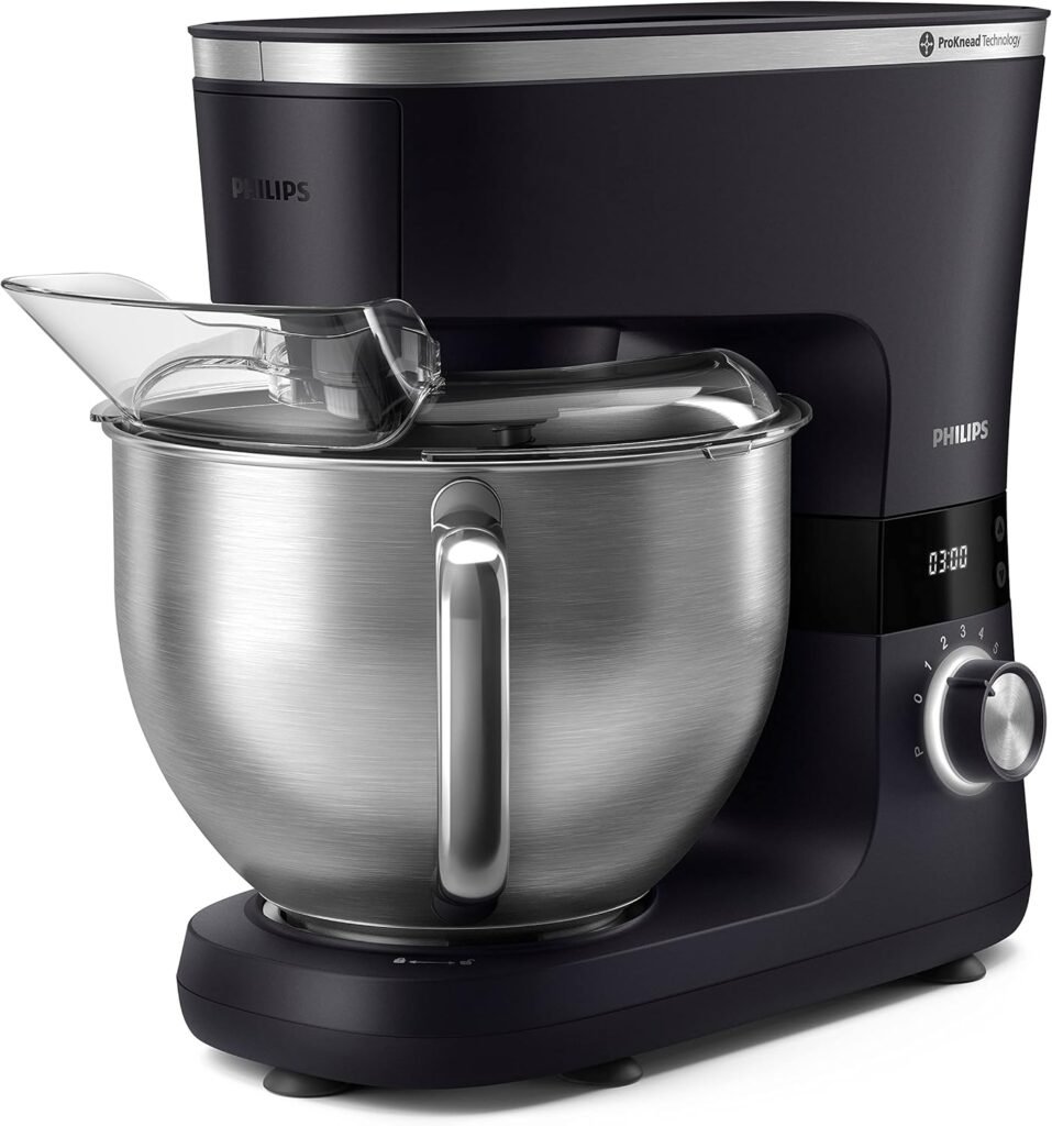 Philips Serie 7000 Robot da Cucina - Tecnologia ProKnead, Recipiente da 5,5L, Motore 1000W, 8 Velocità, Smart Timer LED, Accessori Lavabili, Illuminazione Ciotola (HR7962/01) - Immagine del prodotto