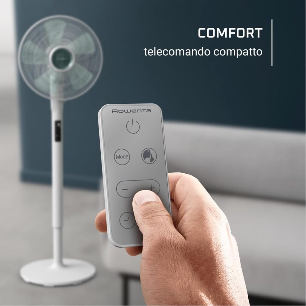 Ventilatore a Piantana Rowenta Turbo Silence Extreme + con Tecnologia Effitech, 16 Velocità e 3 Modalità Automatiche. Silenzioso e con Oscillazione a 120 gradi. Altezza Regolabile, modello VU5890. Acquista ora!