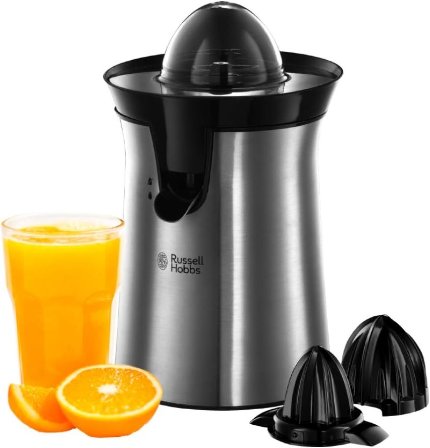 Frullatore Russell Hobbs, Shaker proteine e Borraccia sport - Rotazione bidirezionale 4 Punte Acciaio Inox Rimovibile & Spremiagrumi Elettrico - Bicchiere Grande e Piccolo - Capacità 1.5 L e 600 ml