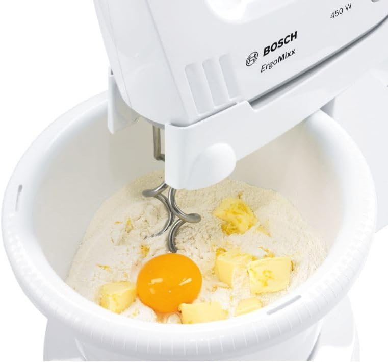Sbattitore ErgoMixx 450 WATT Bosch MFQ36460 [Classe di efficienza energetica A] - Mixer ad alta potenza per preparare dessert deliziosi in modo facile e veloce. Acquista ora e risparmia!