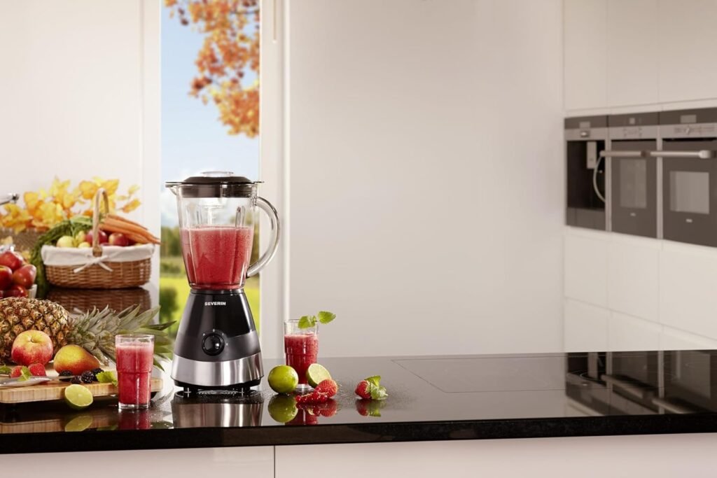 Frullatore Severin SM 3718 550 W con Caraffa in Vetro da 1.5 Litri e Funzione Tritaghiaccio