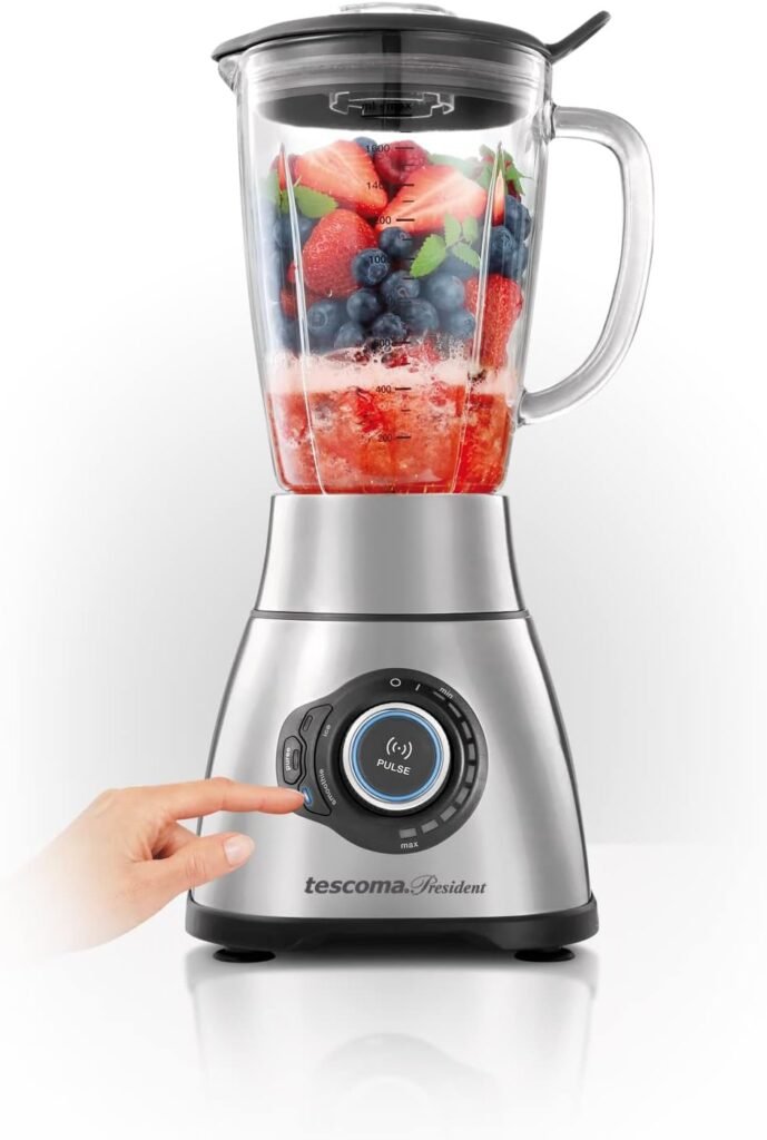 Frullatore elettrico Tescoma 909040 per smoothies, frullati e cocktail - Capacità 1,8 litri - Linea President. Acquista ora per preparare bevande deliziose e cremose!