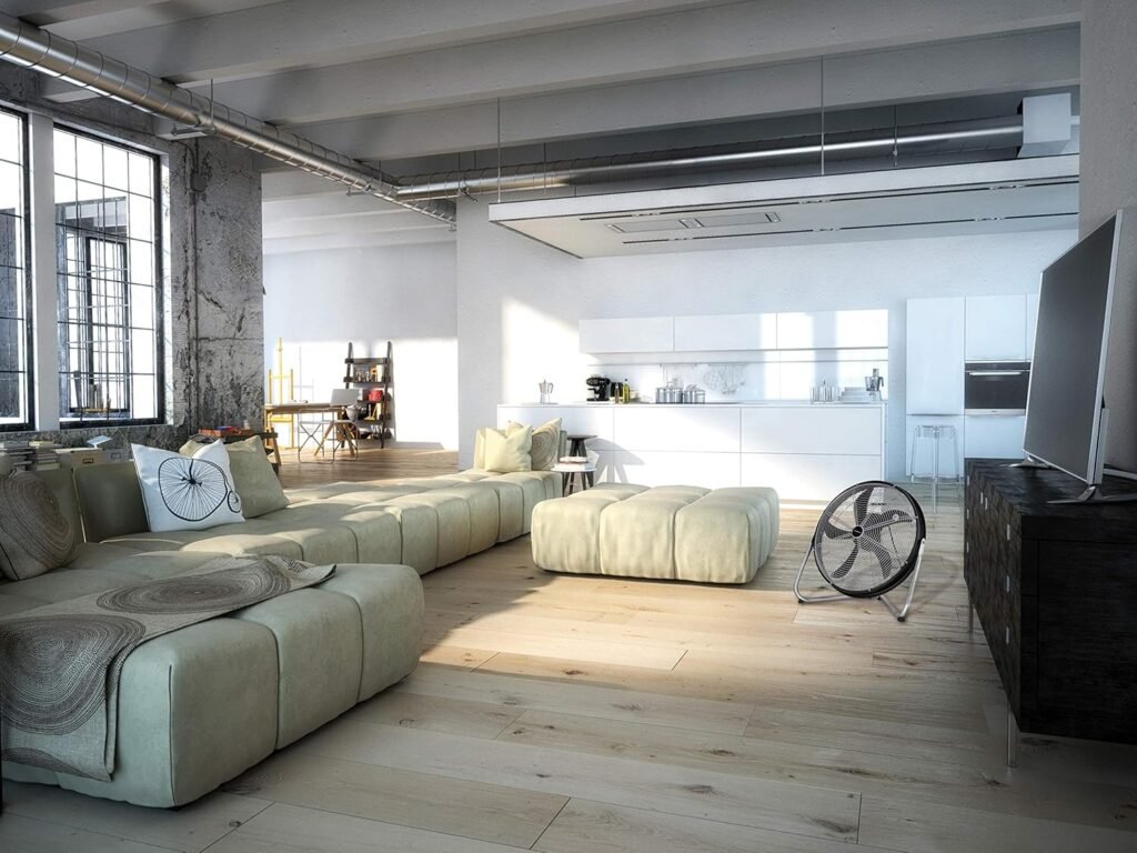 Ventilatore a piantana Westinghouse Lighting Indoor 7271640 Yucon II 50 cm, ‎53.5 x 53.5 x 60.5 cm, Nero [Classe di efficienza energetica A+]