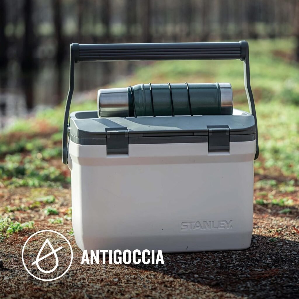 Frigo Portatile Stanley Adventure Outdoor Cooler 6,6L Bianco Polare - Isolamento a Doppia Parete - Senza BPA - Frigo Resistente da Campeggio - Frigo da Viaggio Robusto - Anti Perdite