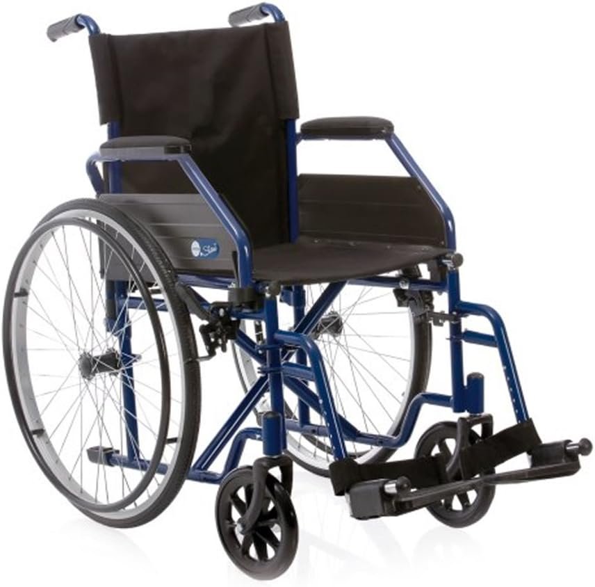 Sedia a rotelle pieghevole - Carrozzina disabili ad autospinta (43 cm)