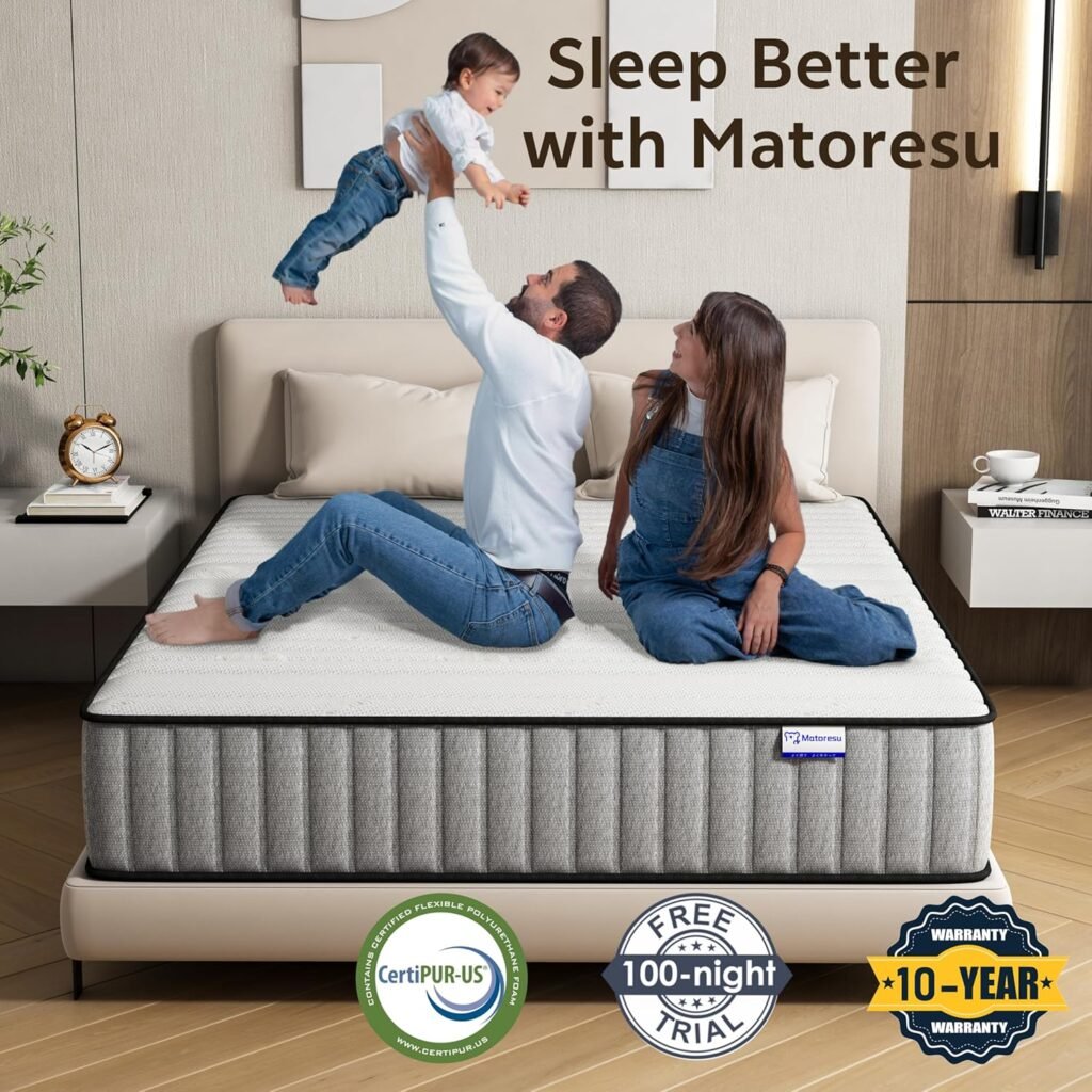 Materasso Matrimoniale 140x200, Altezza 25 cm, Medio Rigido, Molle e Schiuma, Ergonomico, Sostegno Perfetto, Confortevole e Traspirante.