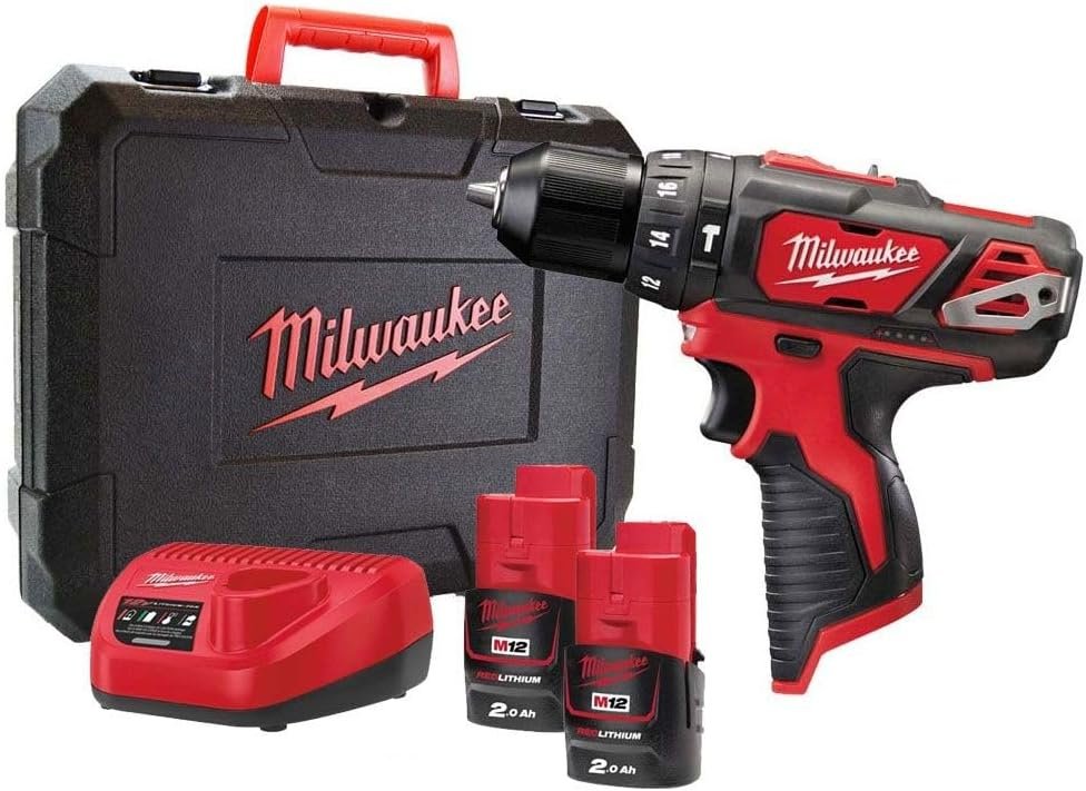 Trapano Avvitatore Milwaukee con PERCUSSIONI M12 BPD-202C, 12 W, 12 V. Image.alt: Trapano Avvitatore Milwaukee con percussioni, potenza 12 W e 12 V.