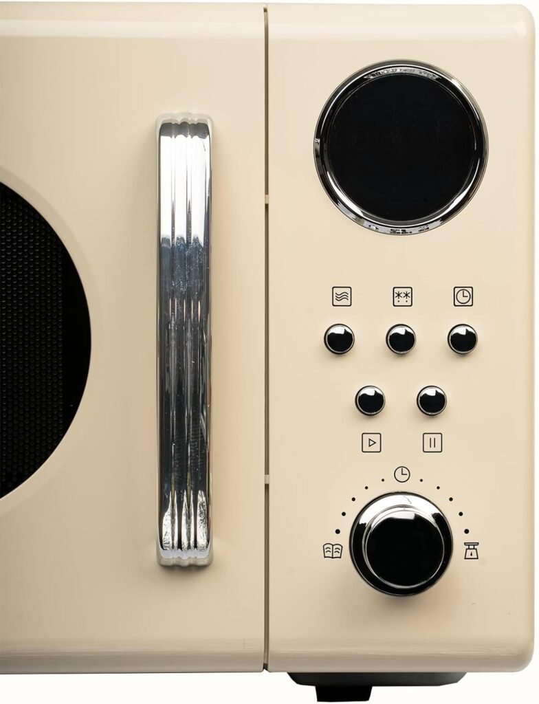 Timer digitale da 20 litri retrò a microonde in crema 700 W - SIA FRM20AP. Acquista ora per un'esperienza culinaria senza precedenti!