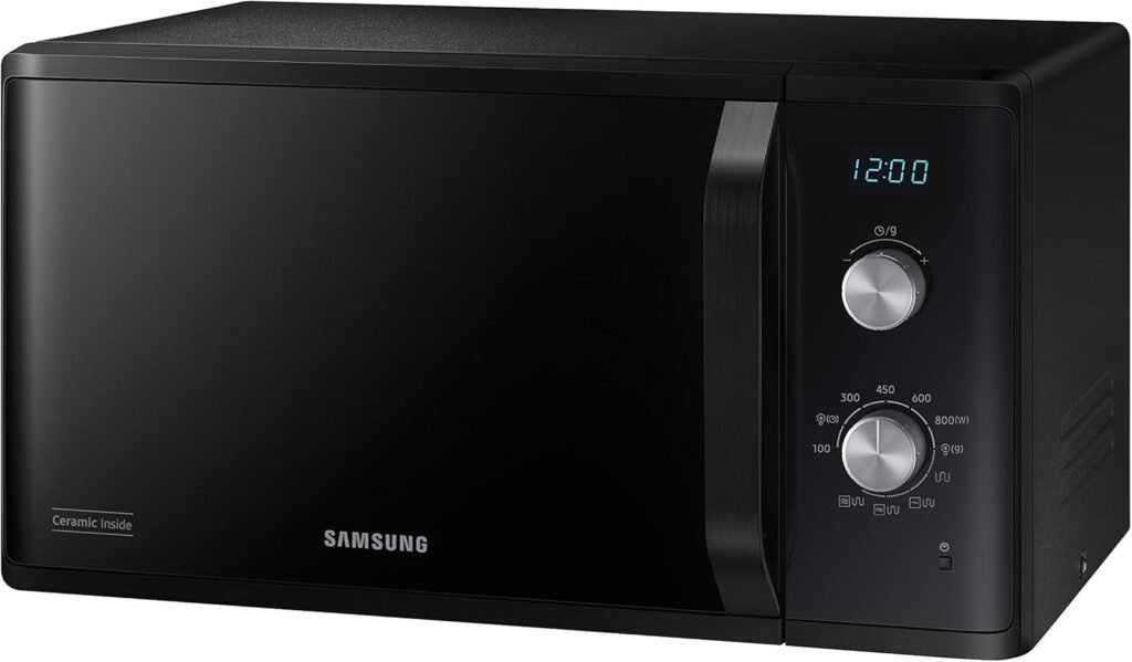 Forno a microonde con grill Samsung MG23K3614AK/EG - Capacità da 23 litri, 800 W - Ideale per un'abbronzatura uniforme - Interno in ceramica smaltata antigraffio - Acquista ora!