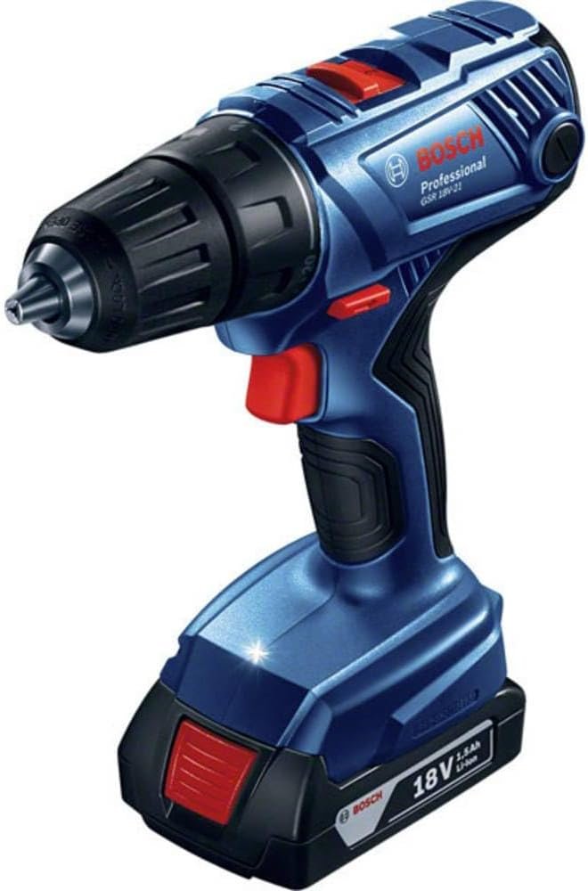 Bosch Professional 18V System Trapano-Avvitatore con Percussione a Batteria GSR 18V-21, incl. 2 Batterie da 2.0 Ah, Caricabatteria GAL 18V-40, in L-BOXX 136 - Immagine del prodotto - Acquista ora!