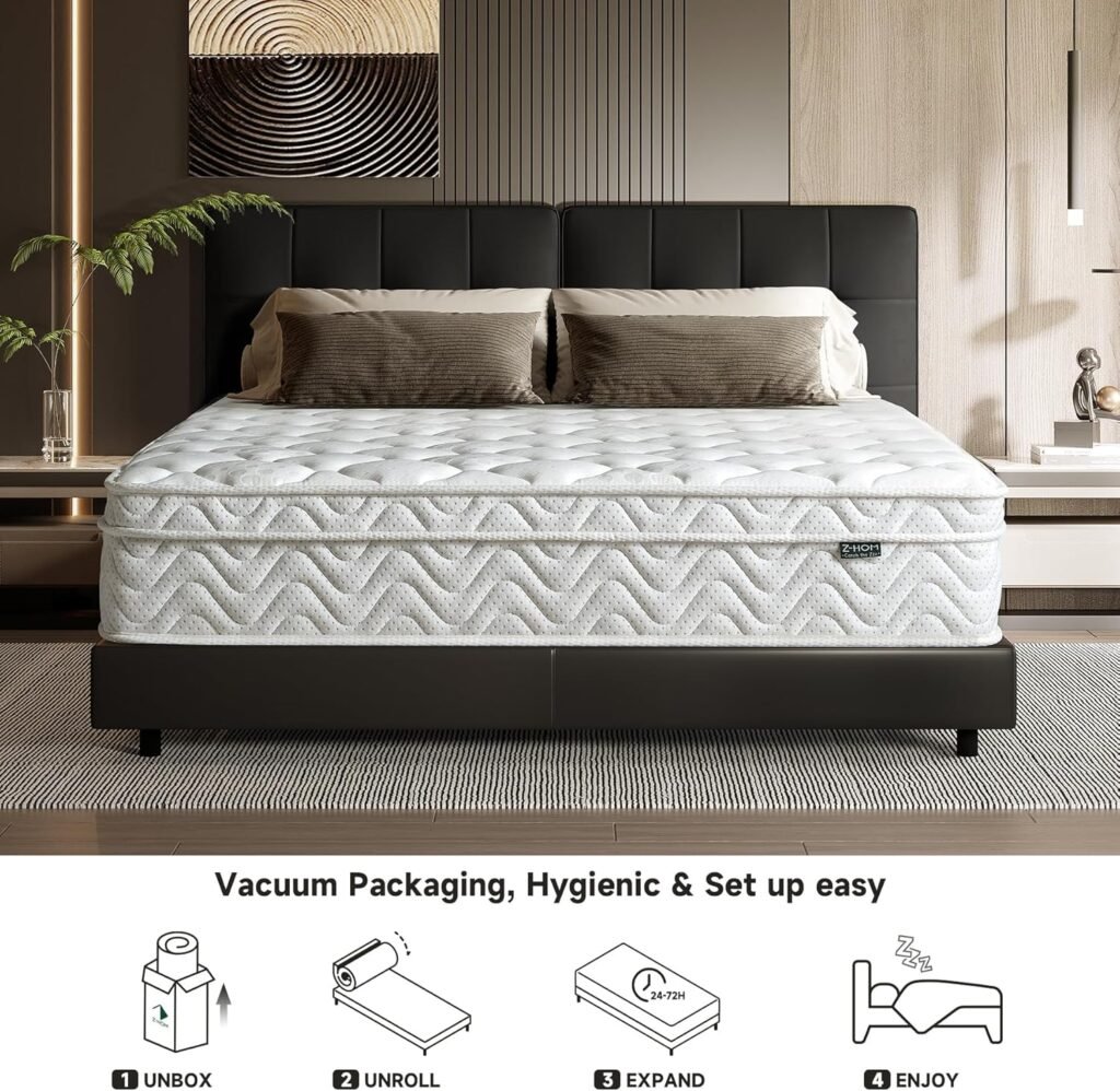 Materasso ortopedico a molle insacchettate a 7 zone, con schiuma comfort di alta qualità, altezza 26 cm, durezza H3, scarico schienale/certificato Öko-Tex. Bianco, 90 x 190 cm.