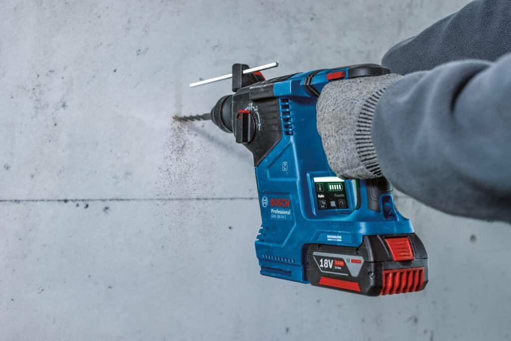 Martello Perforatore a Batteria Bosch Professional 18V Gbh 18V-24 C - SDS Plus - Impugnatura Supplementare - L-Boxx 238 - Senza Batterie e Caricabatteria