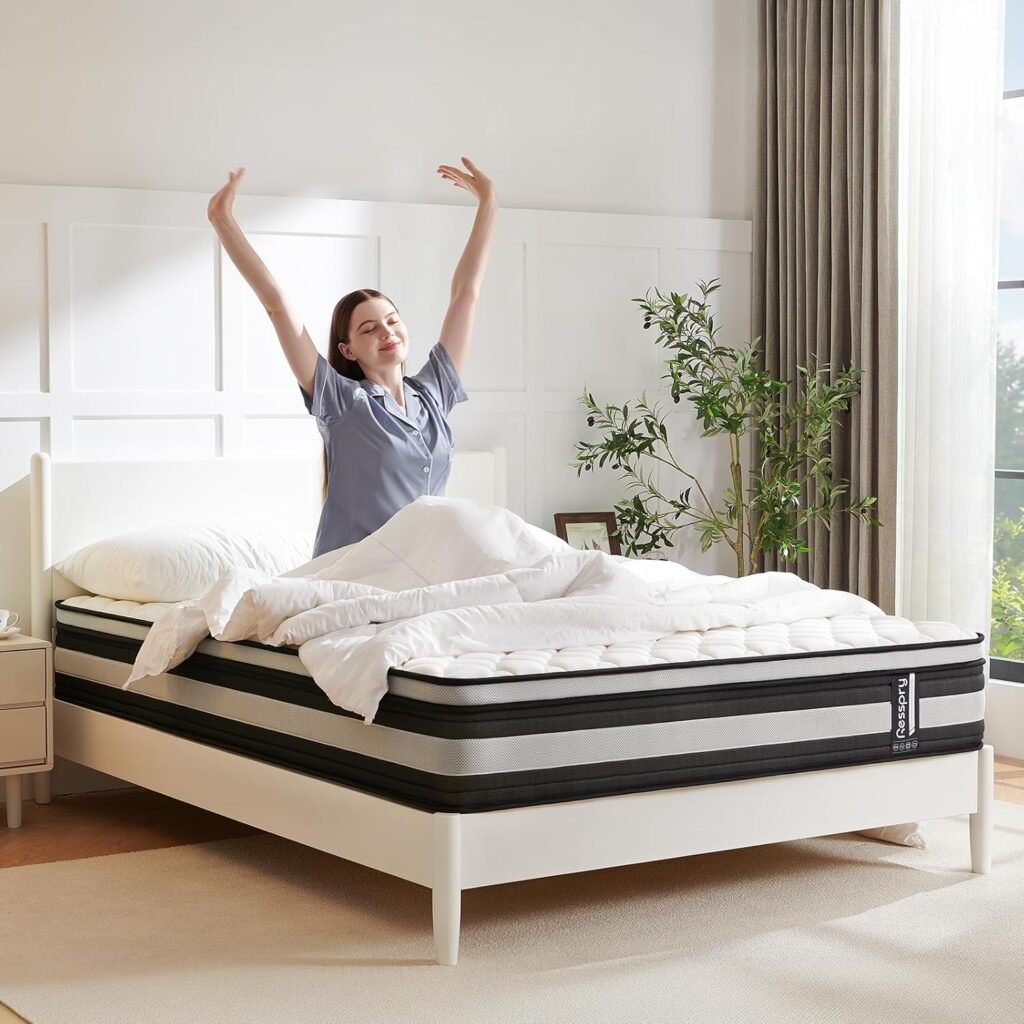 Materasso singolo Resspry da 27 cm ibrido con memory foam traspirante, molle insacchettate individualmente per il sollievo dalla pressione. Acquistalo ora, arriva in una comoda scatola direttamente a casa tua!