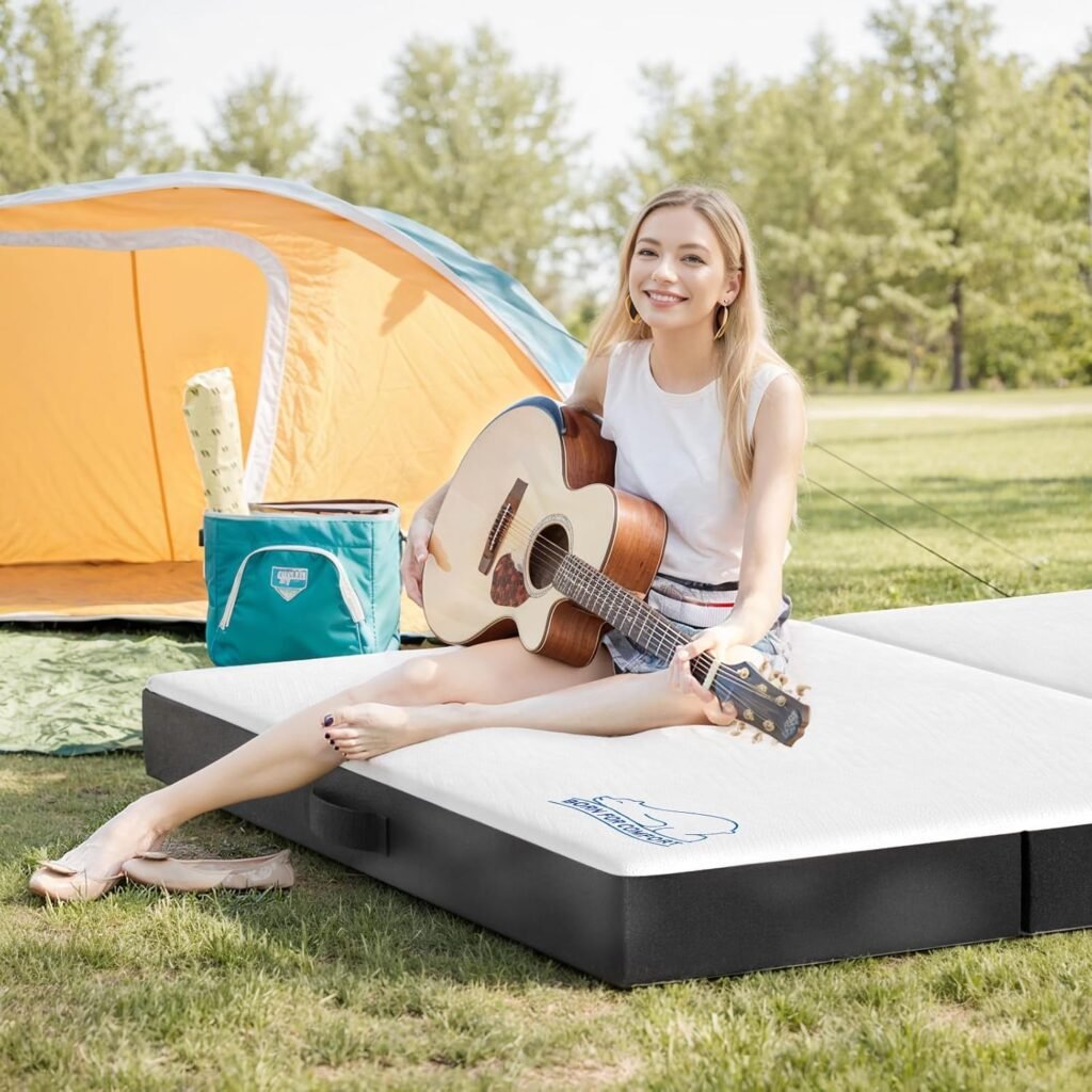 Materasso pieghevole singolo da 15,2 cm in memory foam - Perfetto per campeggio.