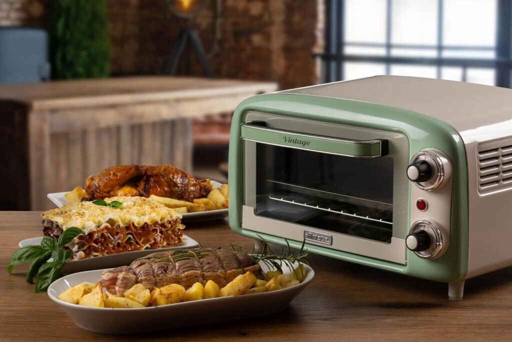 Forno Elettrico Vintage Ariete 3919, Capacità 10L, 800W, Doppio vetro, Retrò, Verde. Acquista ora!