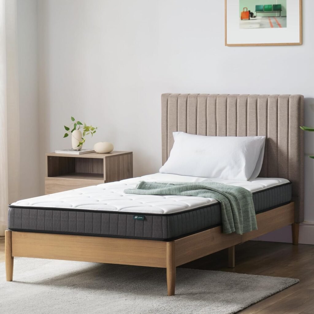 ZINUS Materasso singolo a molle insacchettate e memory foam, 0,9 m x 1,9 m e profondità 15,2 cm, delicato sulla pelle, morbido e resistente, materasso ortopedico, perfetta posizione ergonomica.