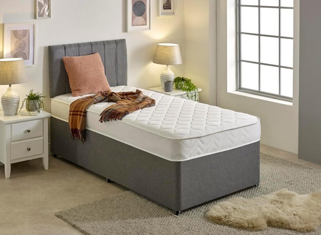 Materasso Singolo Bianco Cooltouch Plus Ortho Essentials Hybrid Cooling Blue Memory Foam Pinna-Coil Bonnell - Massimo Comfort con Poliestere Misto Cotone.