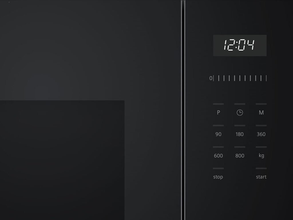 Forno a microonde Siemens BF525LMB1 iQ500 da incasso, 59 x 38 cm, 800 W, 20 l, in acciaio inox, piatto girevole da 25,5 cm, controllo touchControl, aiuto per la pulizia idrolitica, cookControl 7.