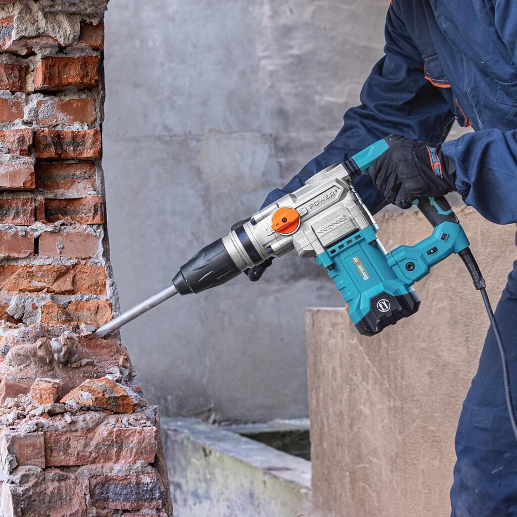 Berserker 1-9/16" SDS-Max Heavy Duty Rotary Hammer Drill - Frizione di sicurezza, 13 Amp 3 funzioni Demolition Rotomartillo per calcestruzzo - Incluso 4 punte, 2 scalpelli, custodia per il trasporto.