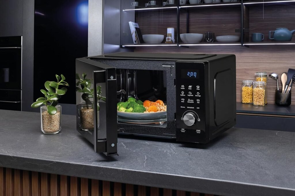 Forno a microonde Hisense, H20MOBSD1HG - MWO+Grill, 20L, apertura porta a sinistra, display LED con pulsanti, 9 funzioni, potenza max 700W, grill al quarzo