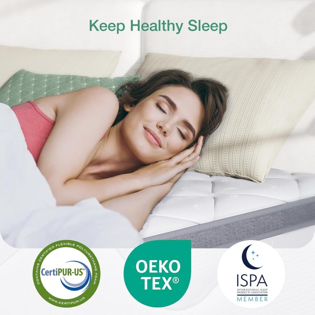 Materasso king size Novilla con schiuma e molle insacchettate - Materasso ibrido solido Oeko-tex e CertiPUR-US 150 x 200 x 25 cm