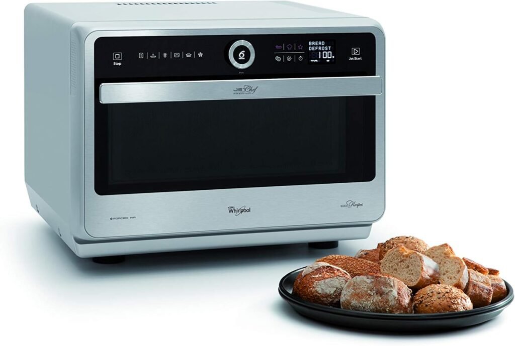 Whirlpool Microonde a libera installazione JT 479 IX Chef Premium termoventilato combinato & AVM305 Piatto Crisp grande per forno a microonde. Scopri il massimo della praticità e della versatilità con questo microonde Whirlpool da incasso, dotato di funzione termoventilato combinato e piatto Crisp grande per cotture croccanti e perfette. Acquista ora e goditi la comodità in cucina!