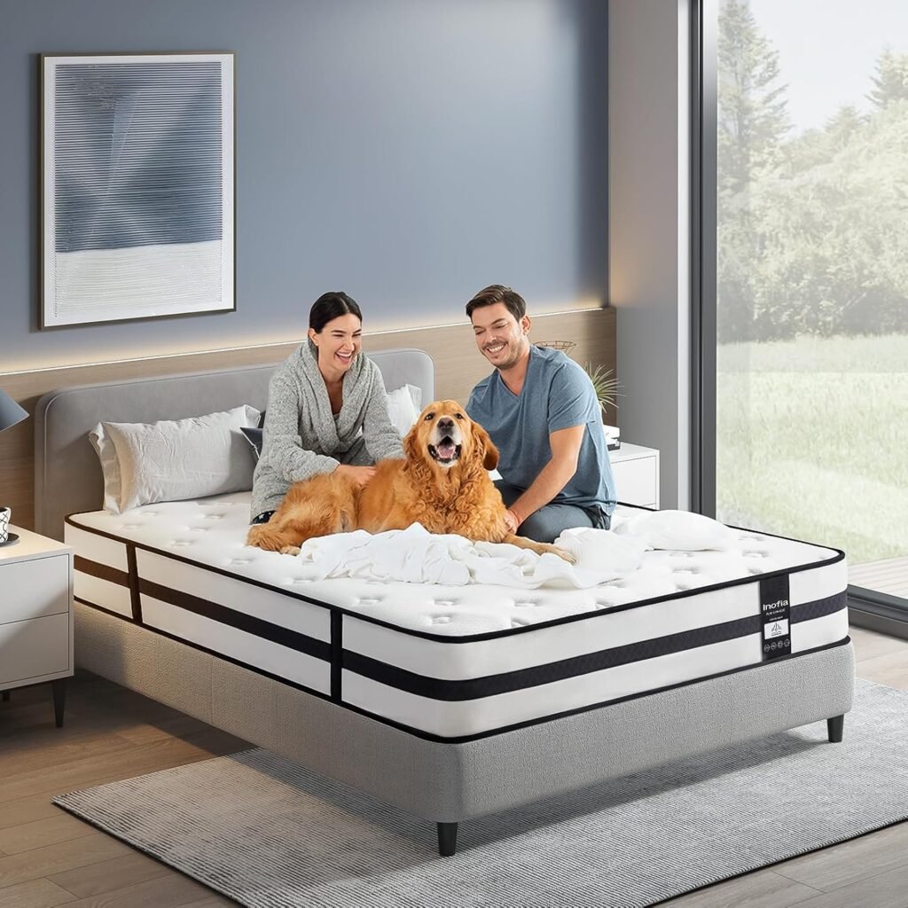 Materasso singolo Inofia Sleep in memory foam a molle, 0,9 m - Materasso ibrido da 25 cm con supporto a zona in memory foam e tessuto a maglia refrigerante. Collezione originale di media solidità.