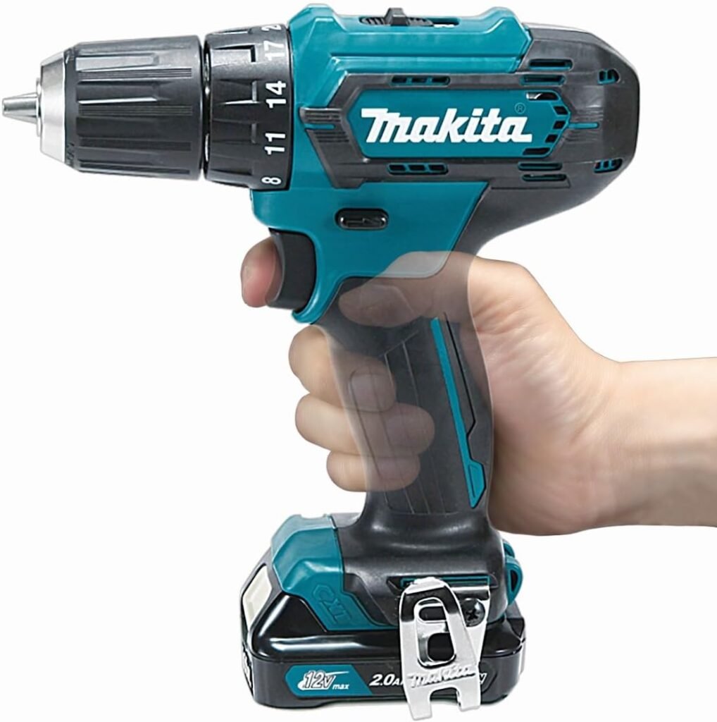 Trapano a batteria Makita DF333DSAE 12 V max./2,0 Ah, 2 batterie+caricabatterie in custodia da trasporto, nero, blu.