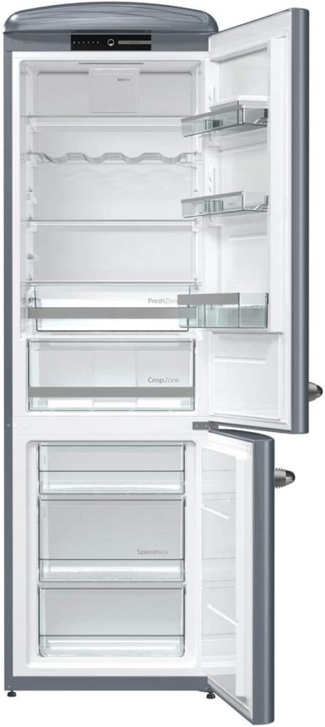 Frigorifero congelatore Gorenje ORK 193 X - Altezza 194 cm, Argento, FrostLess, Classe di efficienza energetica A+++. Autentico stile vintage con la Retro Collection.
