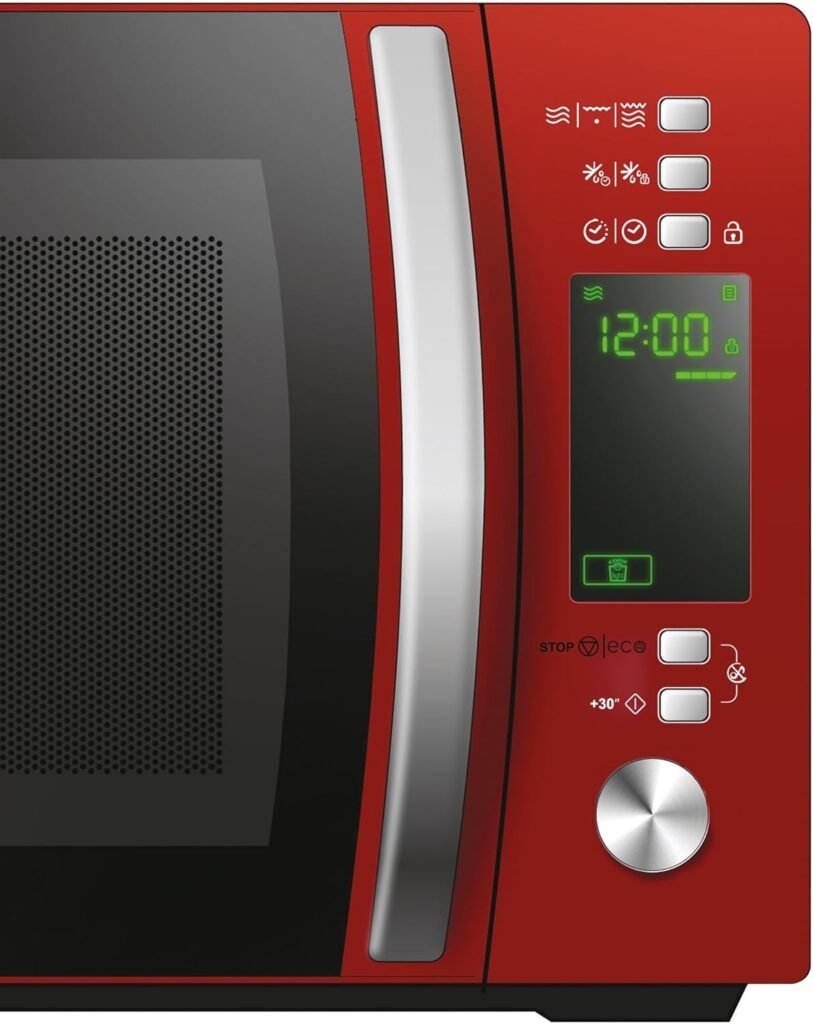 Forno a microonde con grill Candy CMXG20DR, 20 litri, 700 watt, scongelamento, installazione libera, 5 livelli di potenza, 44x35,75x25,9 cm, rosso.