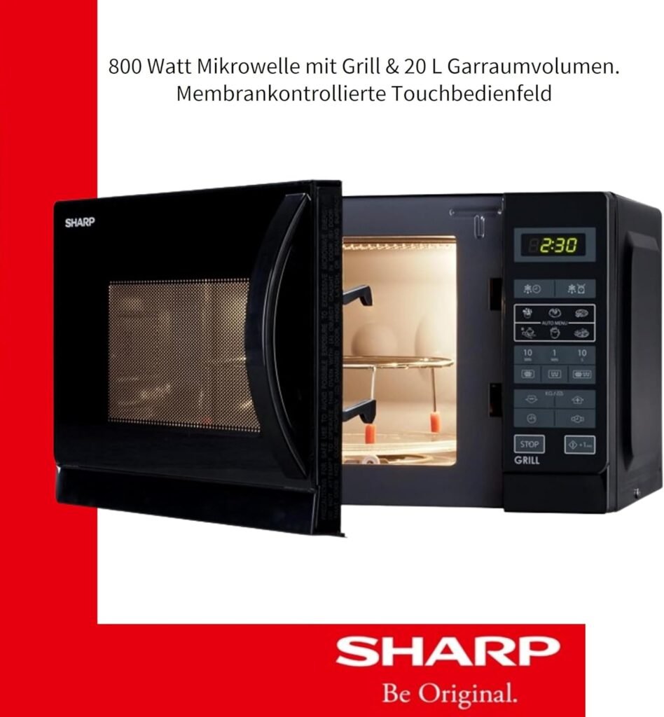 Forno a microonde con grill Sharp R642BKW 2 in 1, 20 L, nero