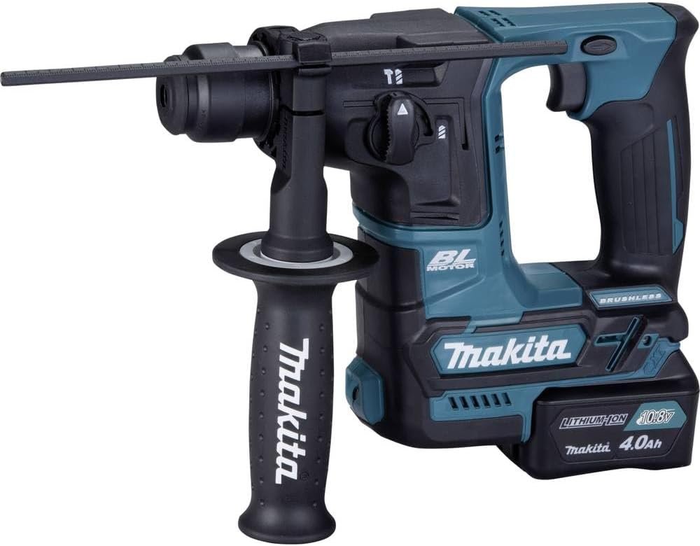 Martello tassellatore Makita SDS+ 10,8V 4Ah 2 batterie con 2 funzioni, Nero, 5/8 pollice.