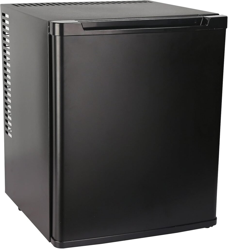 Mini frigorifero Frigo Bar per camera d'albergo o ufficio da 30 litri, classe F (precedentemente Classe A+). Totalmente silenzioso (0dB).